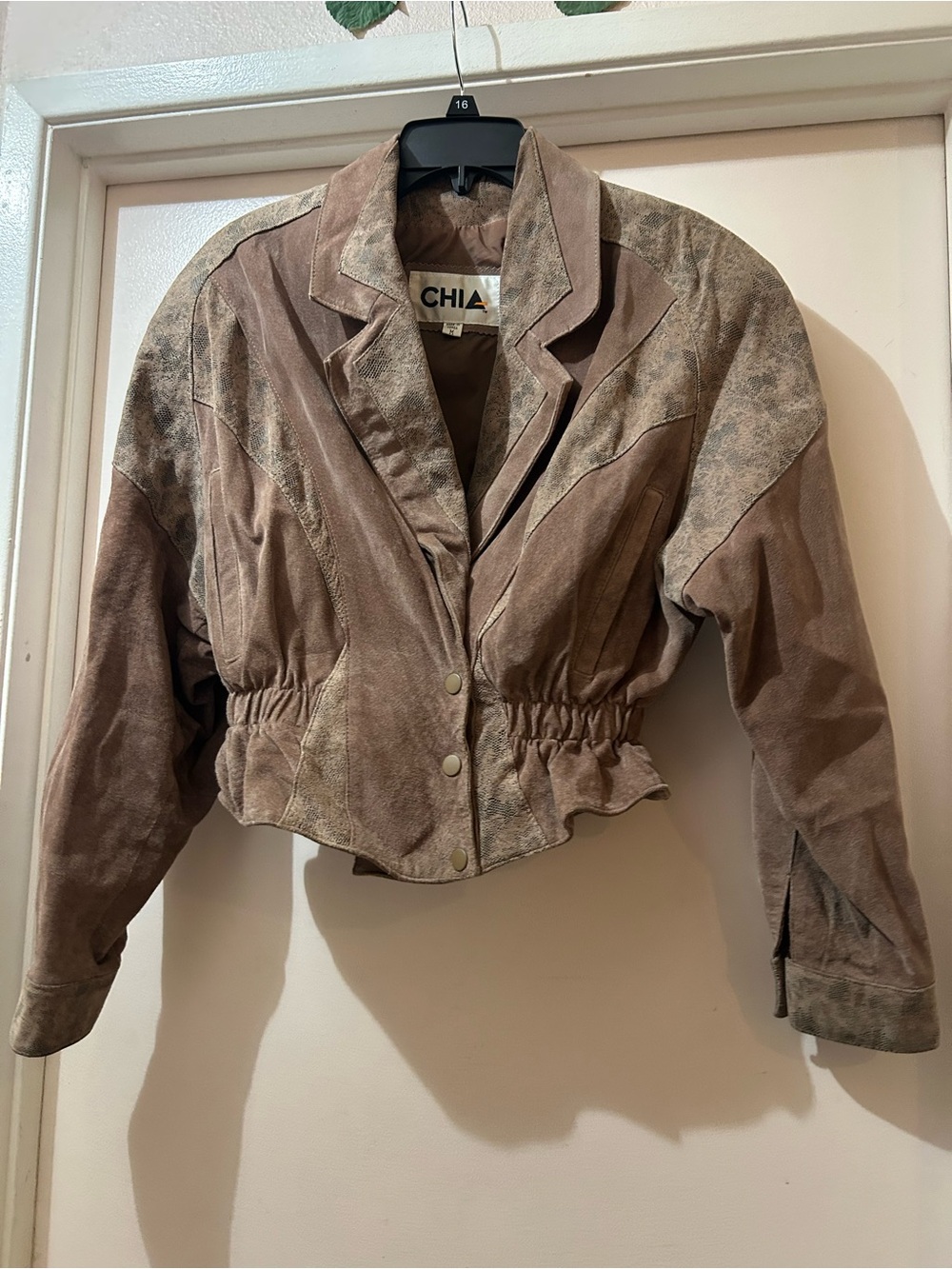 Chia Cropped Suede Bomber Jacket - Taupe